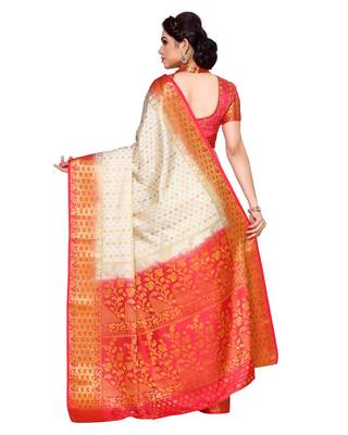 Mimosa Beige Woven Art Silk Saree With Blouse 3