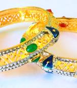 Stylish Golden Meena Bangles