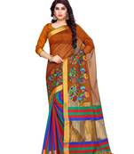 Mimosa Gold Embroidered Art Silk Saree With Blouse