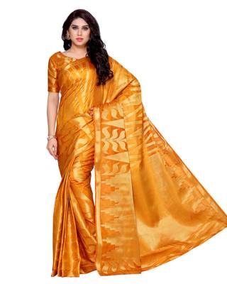 Mimosa Orange Woven Art Silk Saree With Blouse 2