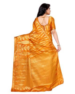 Mimosa Orange Woven Art Silk Saree With Blouse 4