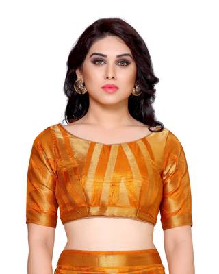 Mimosa Orange Woven Art Silk Saree With Blouse 5
