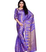 Mimosa Purple Woven Art Silk Saree With Blouse