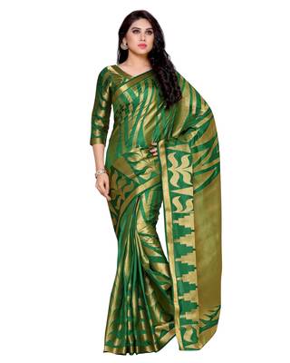Mimosa Green Woven Art Silk Saree With Blouse 1