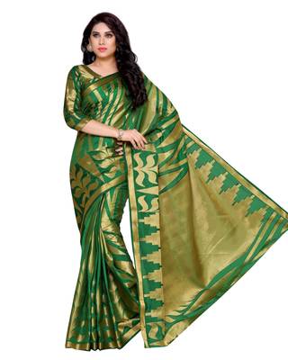 Mimosa Green Woven Art Silk Saree With Blouse 2
