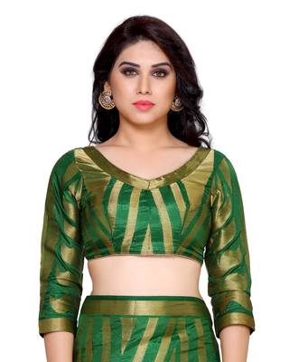 Mimosa Green Woven Art Silk Saree With Blouse 5