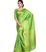 Mimosa Green Woven Art Silk Saree With Blouse