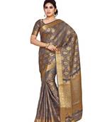Mimosa Grey Woven Art Silk Saree With Blouse