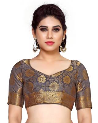 Mimosa Grey Woven Art Silk Saree With Blouse 5