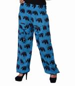 Blue Jaipuri Printed Cotton Free Size Pyjama