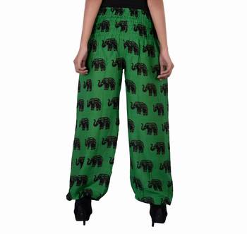 Green Jaipuri Printed Cotton Free Size Pyjama 2