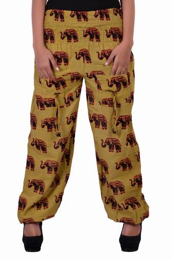 Golden Jaipuri Printed Cotton Free Size Pyjama