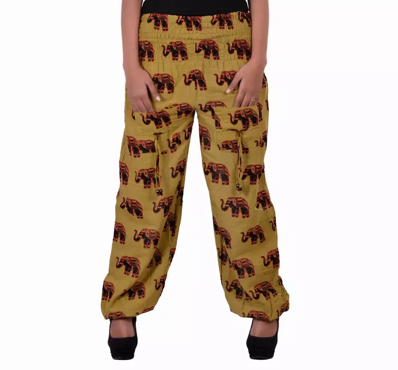 Golden Jaipuri Printed Cotton Free Size Pyjama