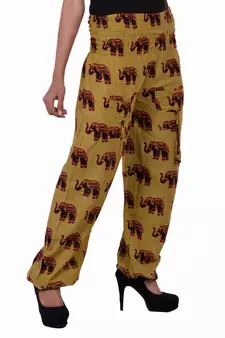 Golden Jaipuri Printed Cotton Free Size Pyjama