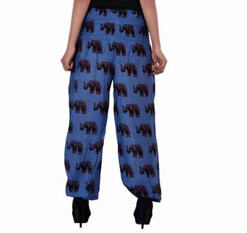 Blue Jaipuri Printed Cotton Free Size Pyjama 2