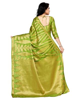 Mimosa Green Woven Art Silk Saree With Blouse 4