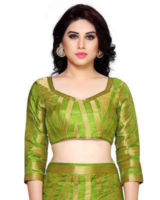 Mimosa Green Woven Art Silk Saree With Blouse 5