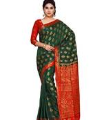 Mimosa Green Woven Art Silk Saree With Blouse