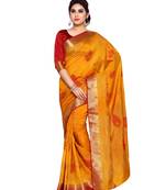 Mimosa Orange Woven Art Silk Saree With Blouse