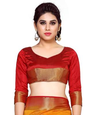 Mimosa Orange Woven Art Silk Saree With Blouse 3