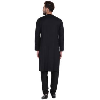 Spirited Cowl Neck Black Kurta With Black Churidar 3