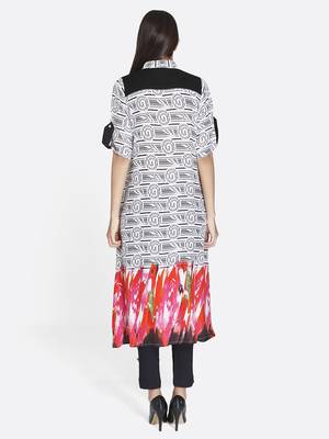 White printed rayon kurta 2