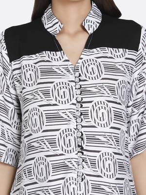 White printed rayon kurta 5