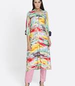 Multicolor printed rayon kurta