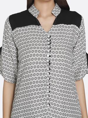 White printed rayon kurta 5
