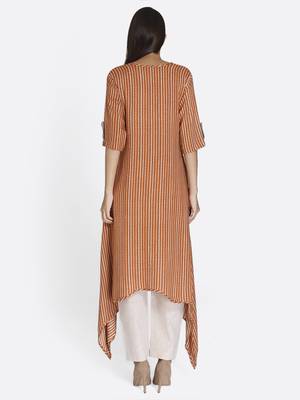 Brown printed rayon kurta 2