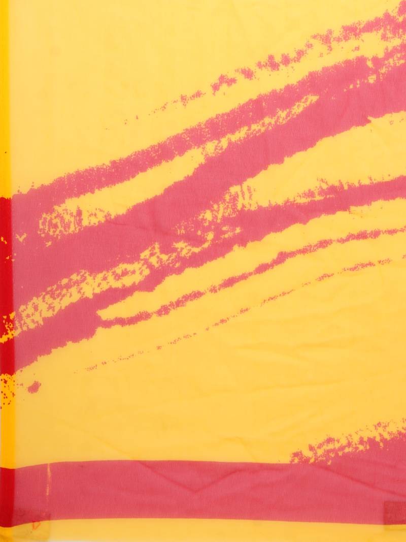 mustard printed georgette saree with blouse