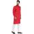 Red Viscose Plain Men Kurta