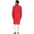 Red Viscose Plain Men Kurta