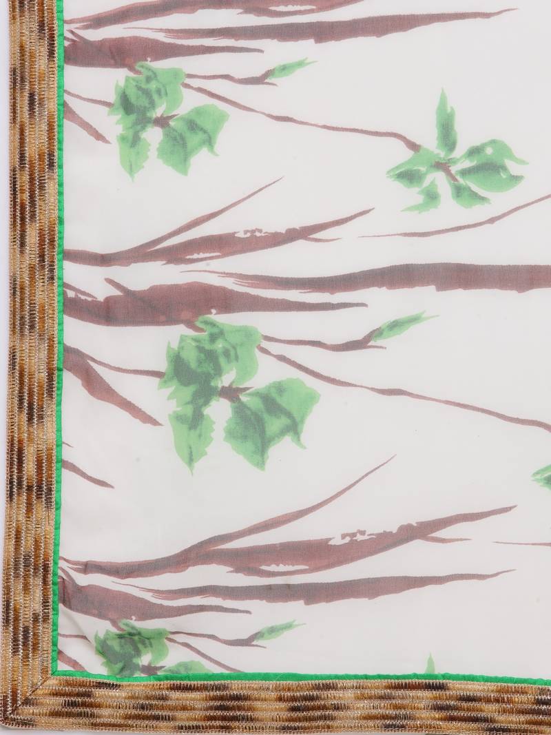 beige embroidered georgette saree with blouse