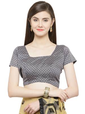 beige printed georgette saree with blouse 4