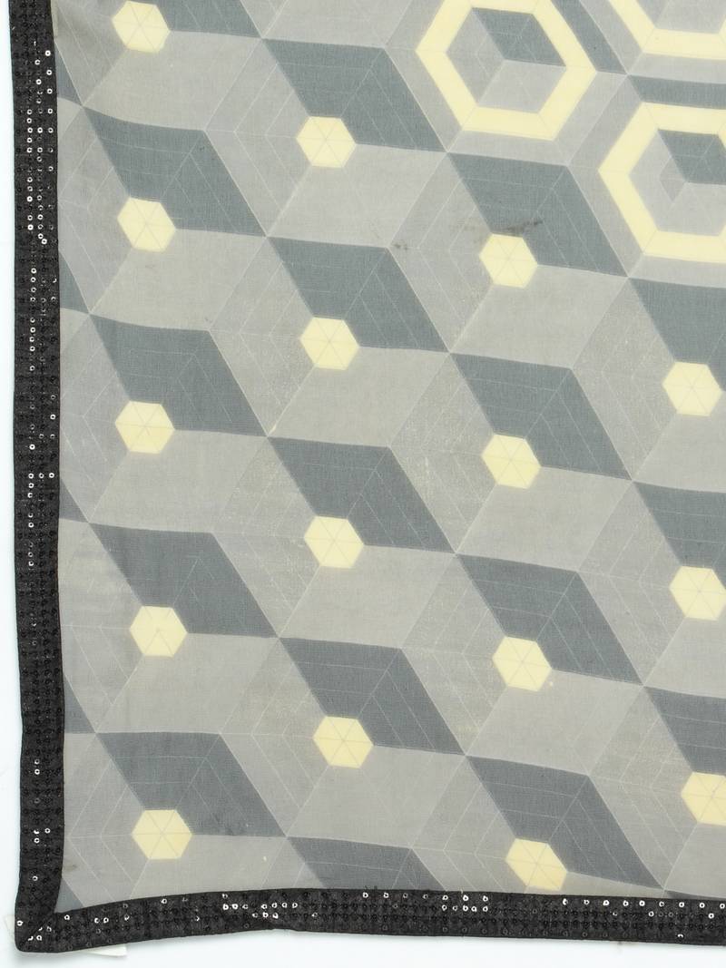 beige printed georgette saree with blouse