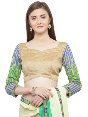 green embroidered georgette saree with blouse 4