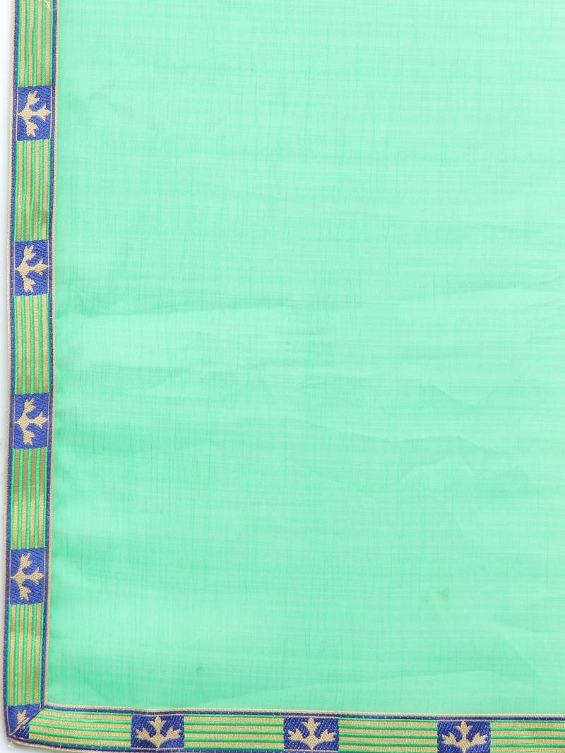 green embroidered georgette saree with blouse