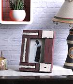 White And Red Matte Contour Wooden Picture Frame For Mother'S Day