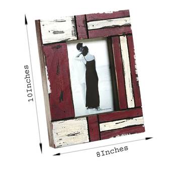 White And Red Matte Contour Wooden Picture Frame For Mother'S Day 4