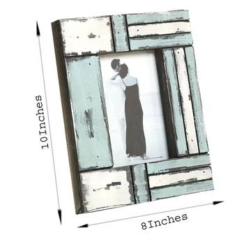 White And Blue Matte Contour Wooden Picture Frame For Mother'S Day 3