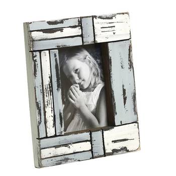 White And Blue Matte Contour Wooden Photo Frame For Mother'S Day 1