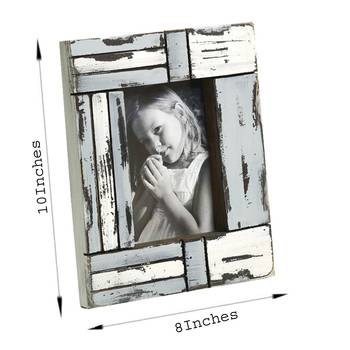 White And Blue Matte Contour Wooden Photo Frame For Mother'S Day 3
