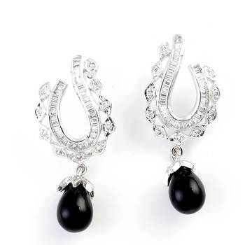 Stylish Earring Set With Royal Looks In Black Onyx For Mother'S Day 1
