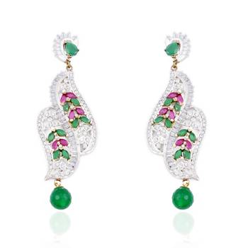 Chandelier Earrings With Cz  Rubies And Emeralds For Mother'S Day 2