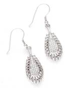 Tear Drop White Cz Hoop Earrings For Mother'S Day