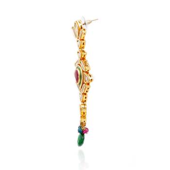 Kundan And Ruby Bead Danglers For Mother'S Day 3
