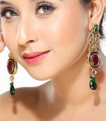 Kundan Emerald And Ruby Dangler Earrings For Mother'S Day