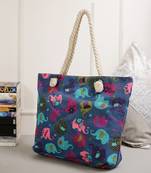 Charming Blue Contemporary Print Handbag For Mother'S Day