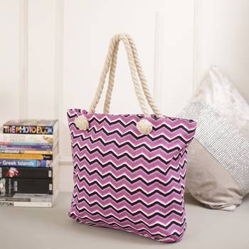 Stylish Chevron Print Hand Bag For Mother'S Day 1